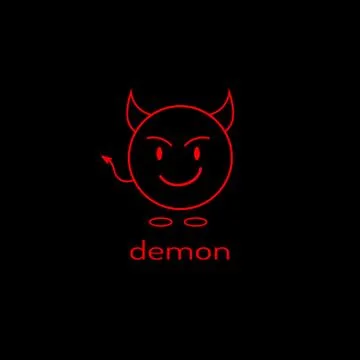 Logo as a linear devil icon. Vector graphics. Stockillustratie