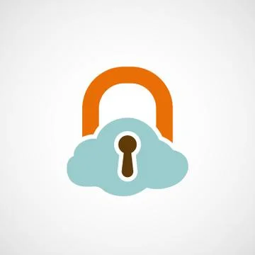 Logo lock as a cloud. Stock Illustration