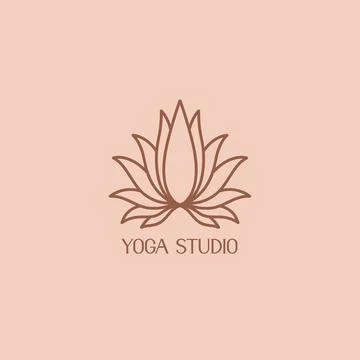 Logo lotus flower for the studio of yoga and spiritual practices. A icon of the Stock Illustration