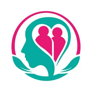 Logo Love support two people together icon concept Community care Logo template Illustrazione stock