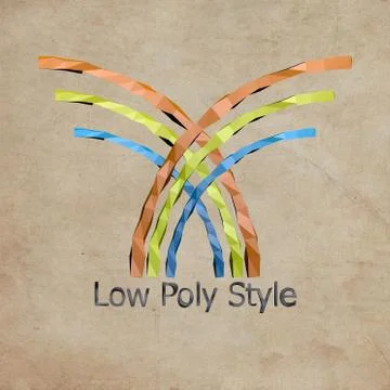 Logo low poly style Stock Illustration