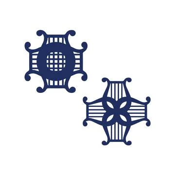Logo lyre inspired patterns vector Stock Illustration