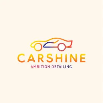Logo Machine Car shine vector line outline mark color Stock Illustration