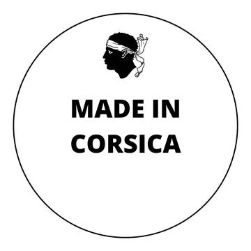 Logo " made in corsica " swith maure head symbol Stock Illustration