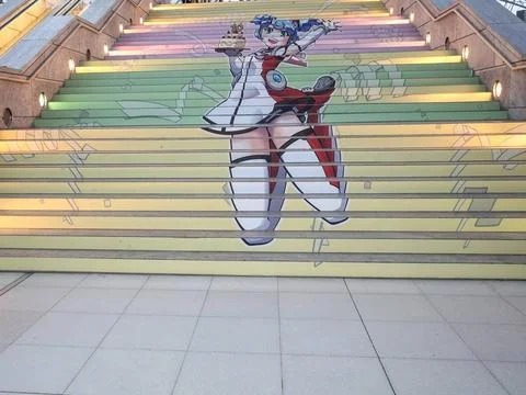Logo Manga-Comic-Convention auf einem Treppenaufgang während der Leipziger.. Stock Photos