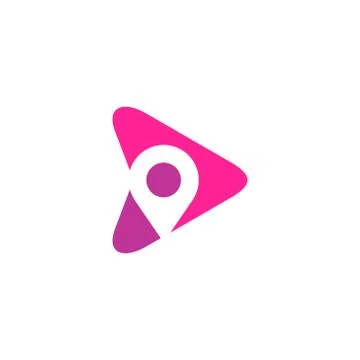 Logo of a map pin pointer inside an arrow shape Stock Illustration