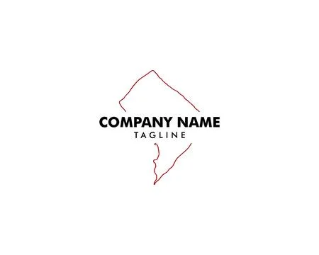 Logo Map of the Washington D.C District Stock Illustration