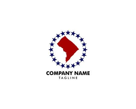 Logo Map of the Washington D.C District Stock Illustration