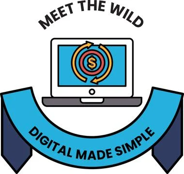 A logo for Meet the Wild Digital Made Simple Illustrazione stock