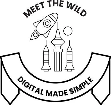 A logo for Meet the Wild Digital Made Simple Stock Illustration
