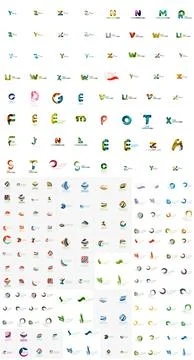 Logo mega collection, abstract geometric business icon set Stock Illustration