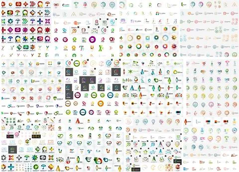 Logo mega collection Illustrazione stock