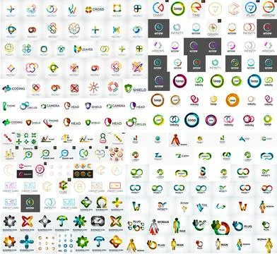 Logo mega collection 스톡 일러스트