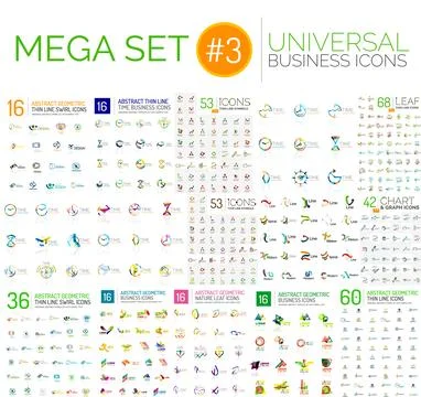 Logo mega collection Stock Illustration
