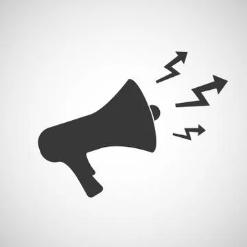 Logo megaphone with arrows. Stock Illustration