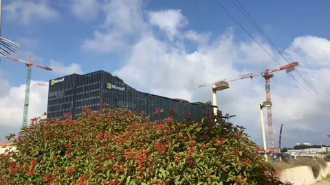 Logo Microsoft research and development center. Stock Footage 244981856