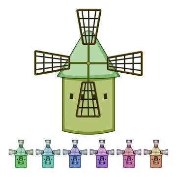 Logo mill farm cartoon vector graphic Stock Illustration