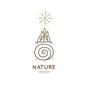Logo minimal landscape Stock Illustration