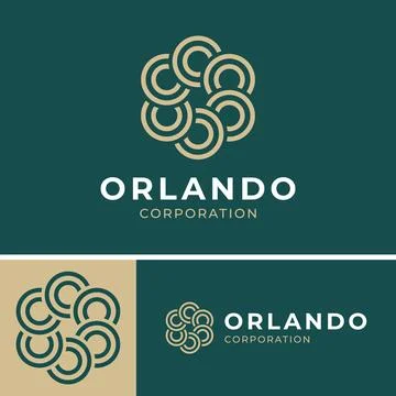 Logo minimalist round connection flat for business company Stock Illustration
