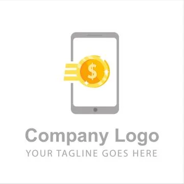 Logo Mobile Fast Payment Dollar Sign Gold Coin Concept Stock Illustration