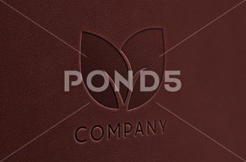 Logo Mockup on Brown Leather Textured Background Modèle PSD