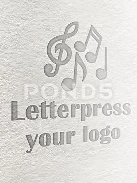 Logo mockup: Letterpress your logo PSD Template