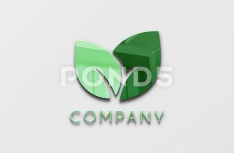 Logo mockup with reflections on white background PSD Template