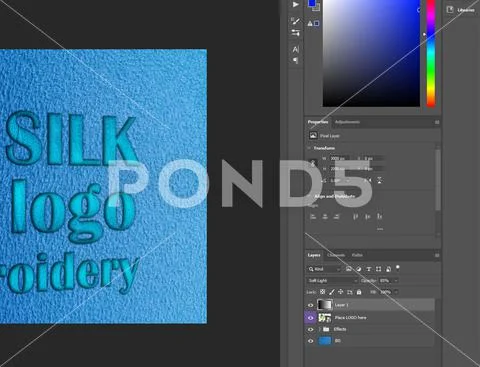 Logo mockup: Silk embroidery logo Modello PSD