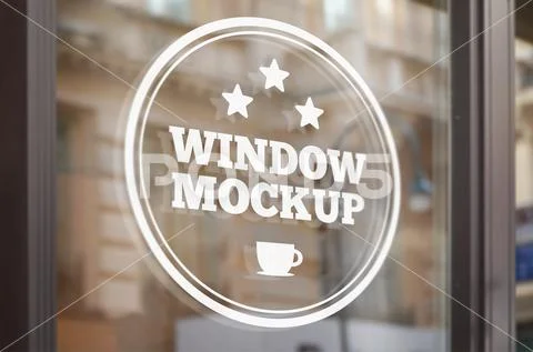 Logo mockup on store window PSD-Vorlage