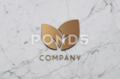 Logo mockup on white marble textured background PSD Template