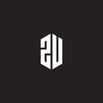 Logo monogram with hexagon shape style design template Stock Illustration