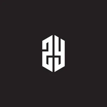 Logo monogram with hexagon shape style design template Stock Illustration