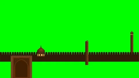 The logo of the mosque. Mosque on a green background. Stock Footage 101468240