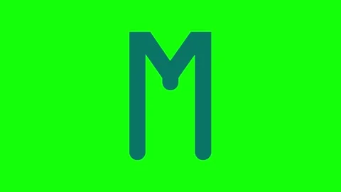 Logo Motion with Letter on Green Screen Chroma Key Background Stock Footage 341587148