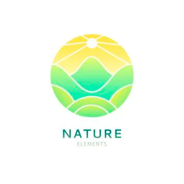 Logo mountain landscape Stock Illustration