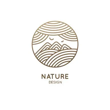 Logo mountain landscape Stock Illustration