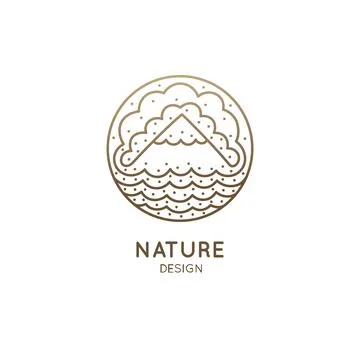 Logo mountain landscape Stock Illustration