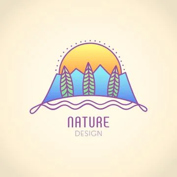 Logo mountain texture Illustrazione stock