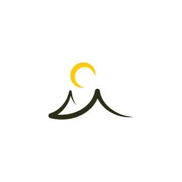 Logo mountain vector icon sign element Stock Illustration