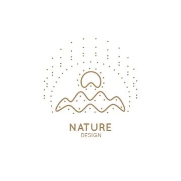 Logo mountains in winter Stock Illustration