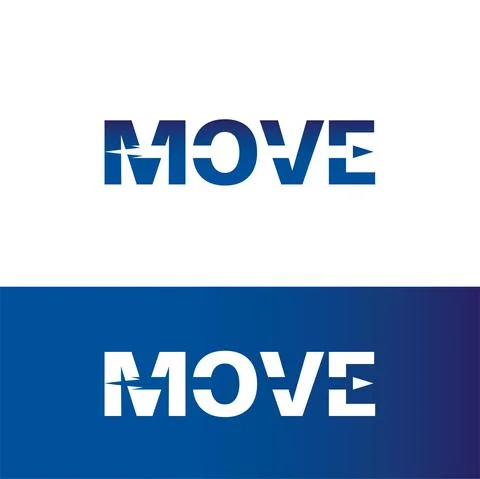 Logo Move break bullet fast Negative Space Stock Illustration