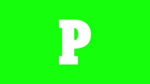 Logo Moving with Letter on Green Screen Chroma Key Background Stock Footage 341330691