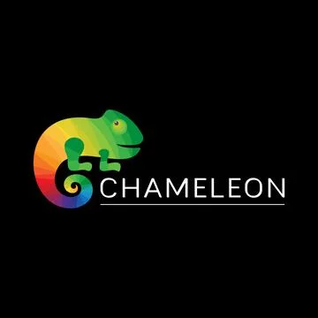 Logo multicolored chameleon.  Stock Illustration
