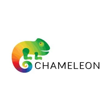 Logo multicolored chameleon.  Stock Illustration