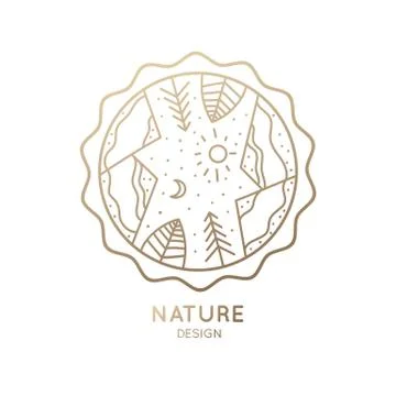 Logo nature landscape Stock Illustration