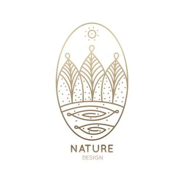 Logo nature oval Stock Illustration