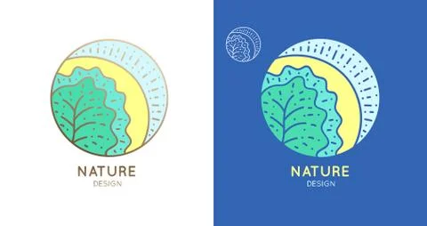 Logo nature sun tree Stock Illustration