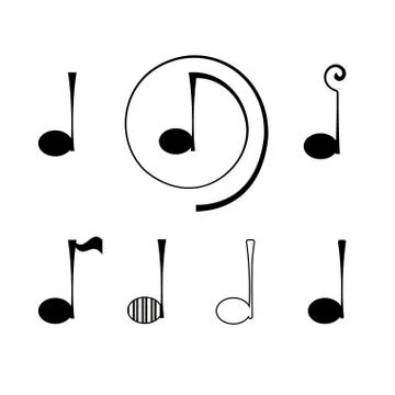 Logo note music set Stock Illustration