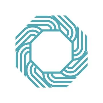 Logo octagon line abstract vector Stock Illustration