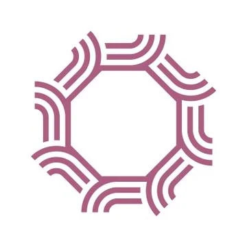 Logo octagon line abstract vector Stock Illustration